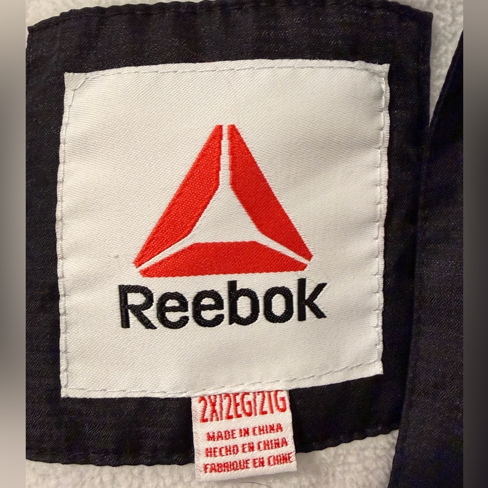 Reebok Black and White Fleece-lined windbreaker Jacket Men’s size XXL - Picture 3 of 6
